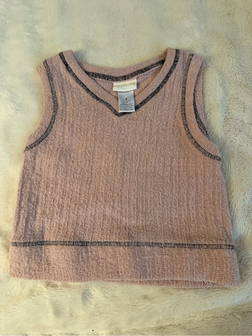 Rachel Zoe Girls Blush Knit Sleeveless Top Size 6